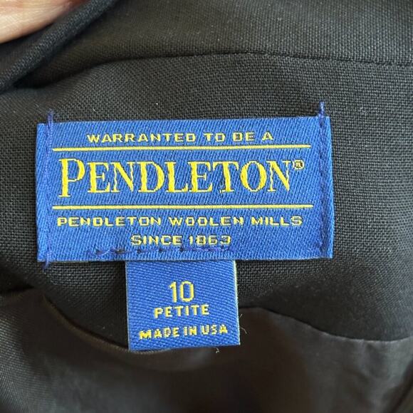 NWT VTG PENDLETON Wool Midi Dress in Black  Short sleeve A-line Belted  SZ 8P - Picture 7 of 11